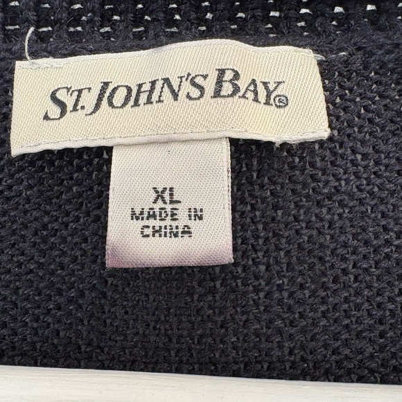 Classic And Cozy Black St. John's Bay Knit Cardigan Size XL - Picture 4 of 10